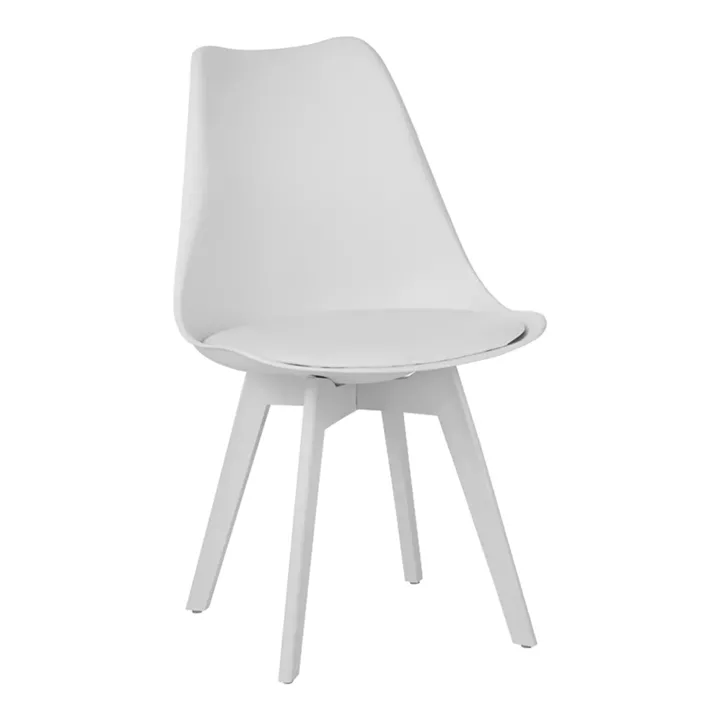 Chair Gaston I pakoworld PP-PU in white color 53.5x48.5x81.5cm