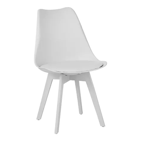 Chair Gaston I pakoworld PP-PU in white color 53.5x48.5x81.5cm