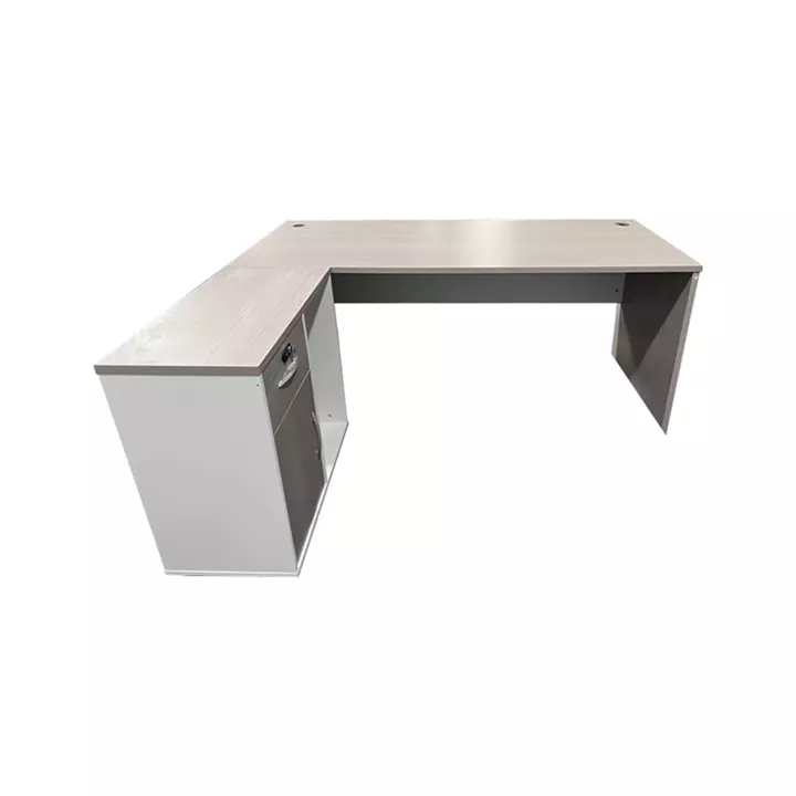 Professional work corner desk Armadi pakoworld grey-white 140x70x75cm