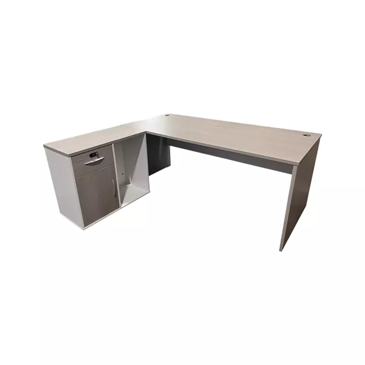 Professional work corner desk Armadi pakoworld grey-white 140x70x75cm