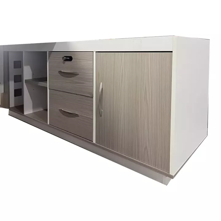 Professional work corner desk Armadi pakoworld gray-white 160x80x75cm
