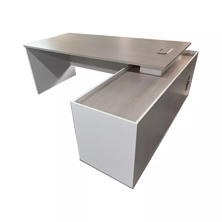 Professional work corner desk Armadi pakoworld gray-white 160x80x75cm