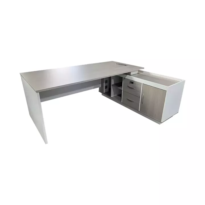 Professional work corner desk Armadi pakoworld gray-white 160x80x75cm