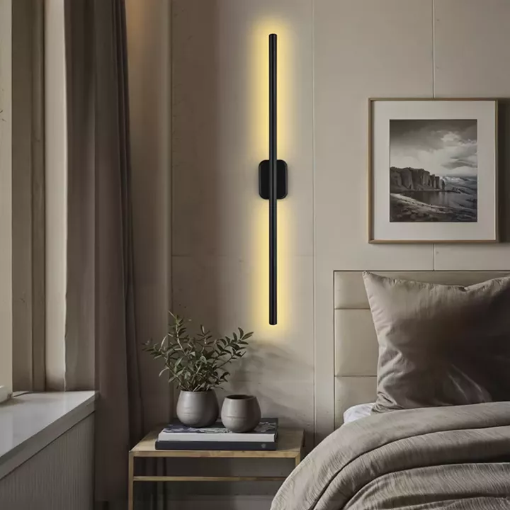 Φωτιστικό τοίχου-απλίκα Senio pakoworld Led μαύρο 75x6x6εκ