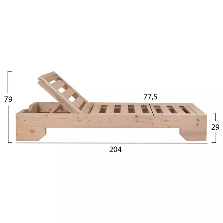 Sunbed Heavy Duty Macedonia HM5646.02 Withour Color 204x77.5x29 cm