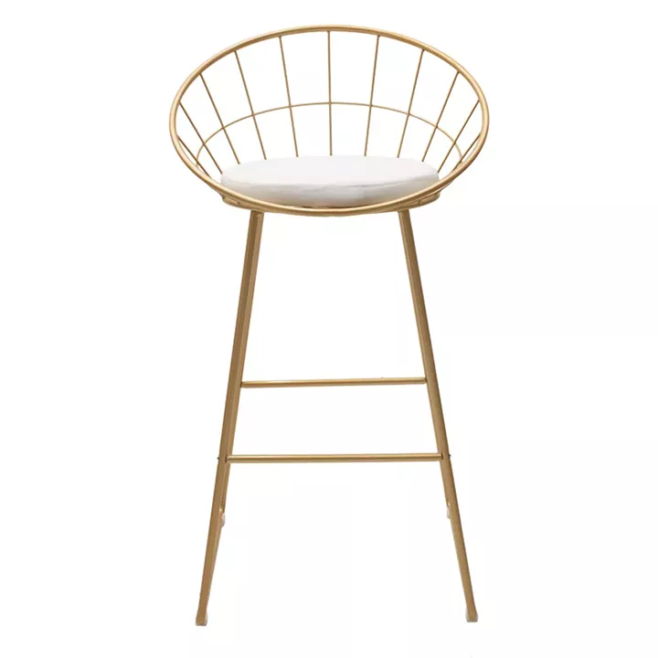 Seth pakoworld bar stool golden metal wire with white pvc cushion