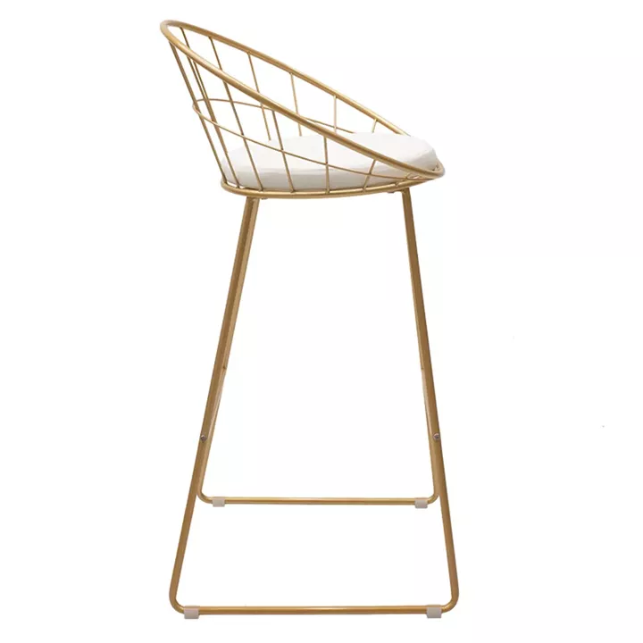 Seth pakoworld bar stool golden metal wire with white pvc cushion