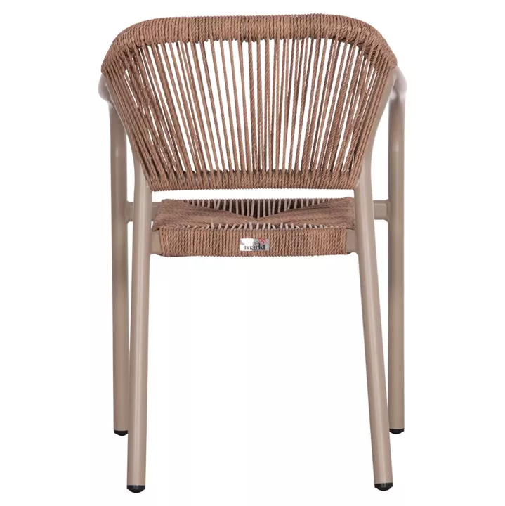 DINING ARMCHAIR ALUMINUM LUCCI HM6266.02 MOCHA FRAME & P.E. RATTAN IN NATURAL 58x56x79Hcm.
