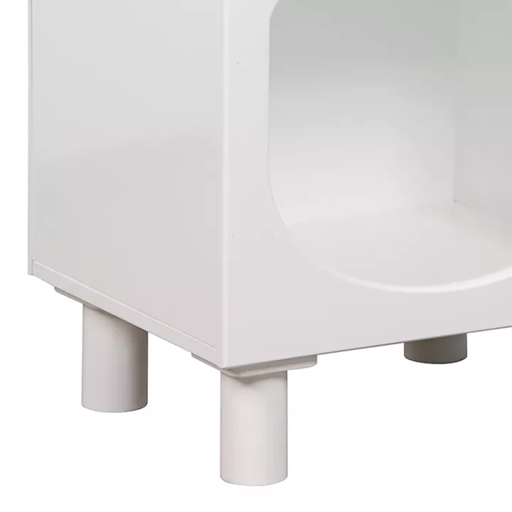 Nightstand Shelf Emersi pakoworld MDF in white color 40x32x70cm