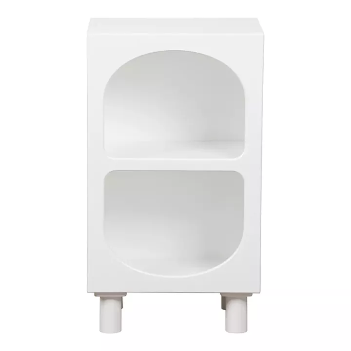 Nightstand Shelf Emersi pakoworld MDF in white color 40x32x70cm