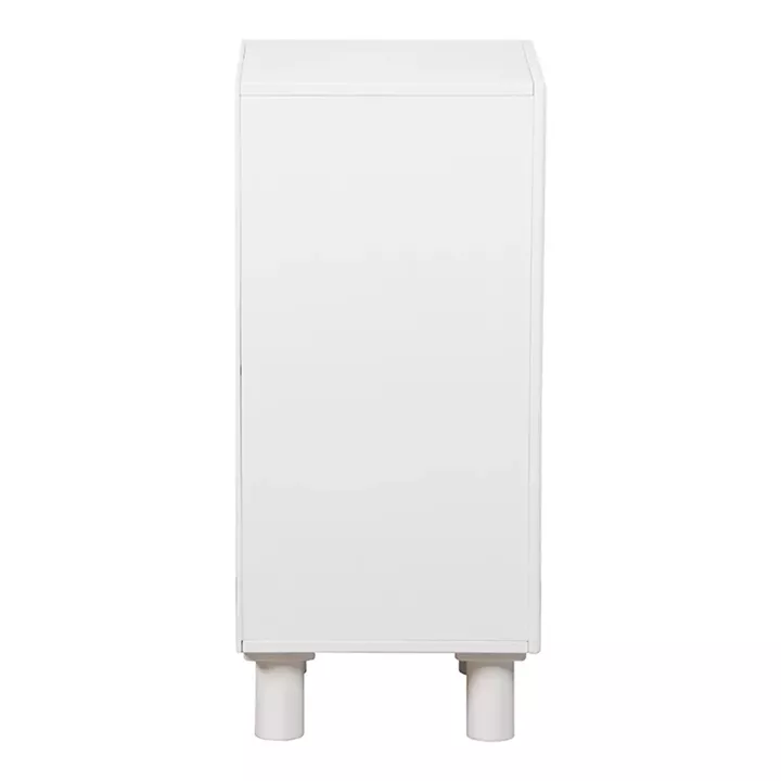 Nightstand Shelf Emersi pakoworld MDF in white color 40x32x70cm