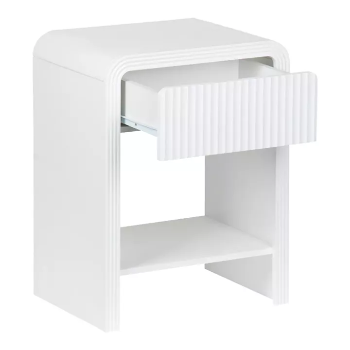 Κομοδίνο Zeplen pakoworld MDF σε λευκή απόχρωση 40x30x53εκ
