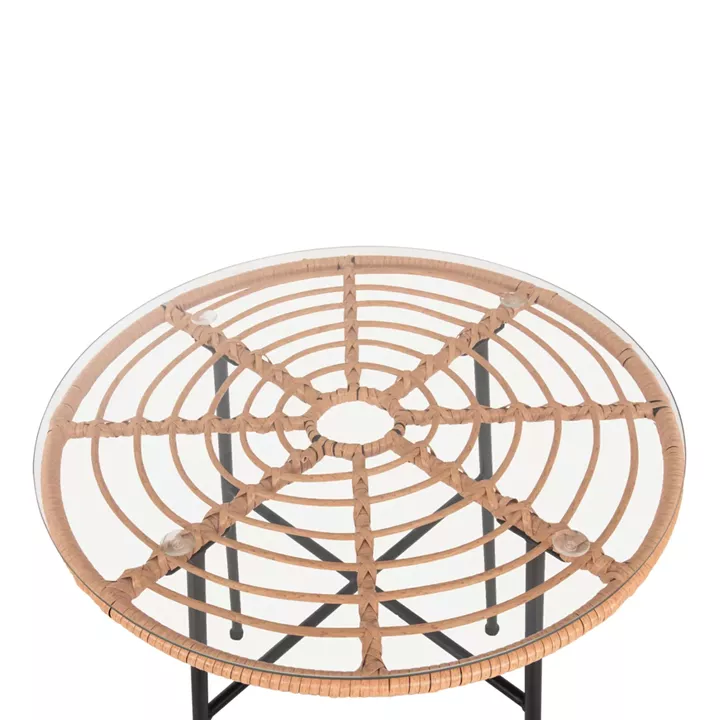 ΣΕΤ ΕΞΩΤΕΡΙΚΟΥ ΧΩΡΟΥ 3ΤΜΧ ALLEGRA HM10477 WICKER ΜΠΕΖ-ΜΕΤΑΛΛΟ ΜΑΥΡΟ