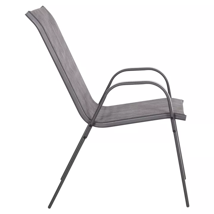 OUTDOOR ARMCHAIR LEON HM5000.41 GREY METAL FRAME & TEXTILENE-4PCS SET- 55x70x91Hcm.
