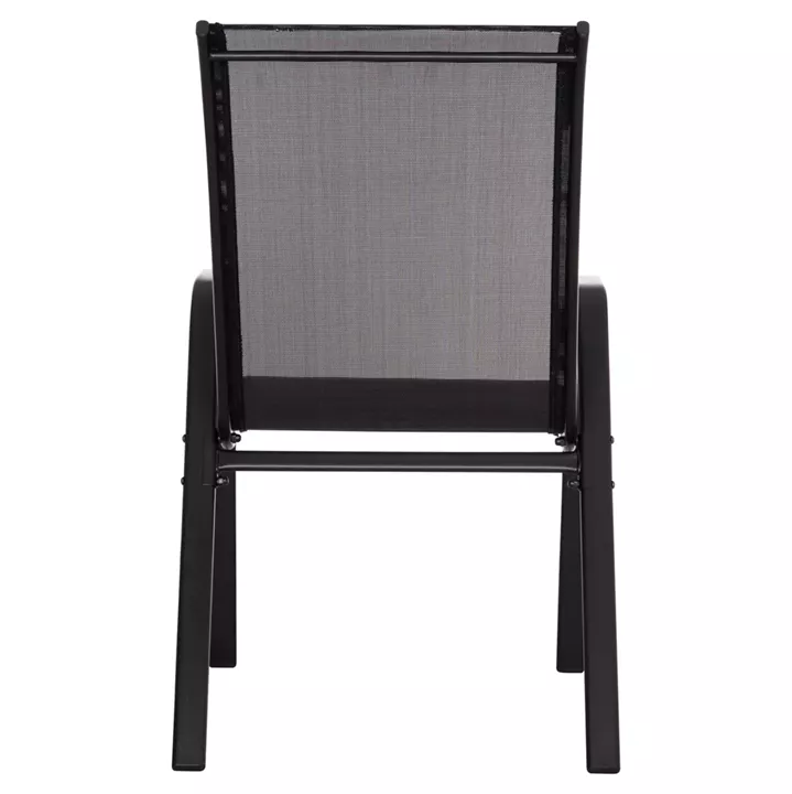 OUTDOOR ARMCHAIR LEON HM5000.43 BLACK METAL FRAME & TEXTILENE-4PCS SET- 55x70x91Hcm.