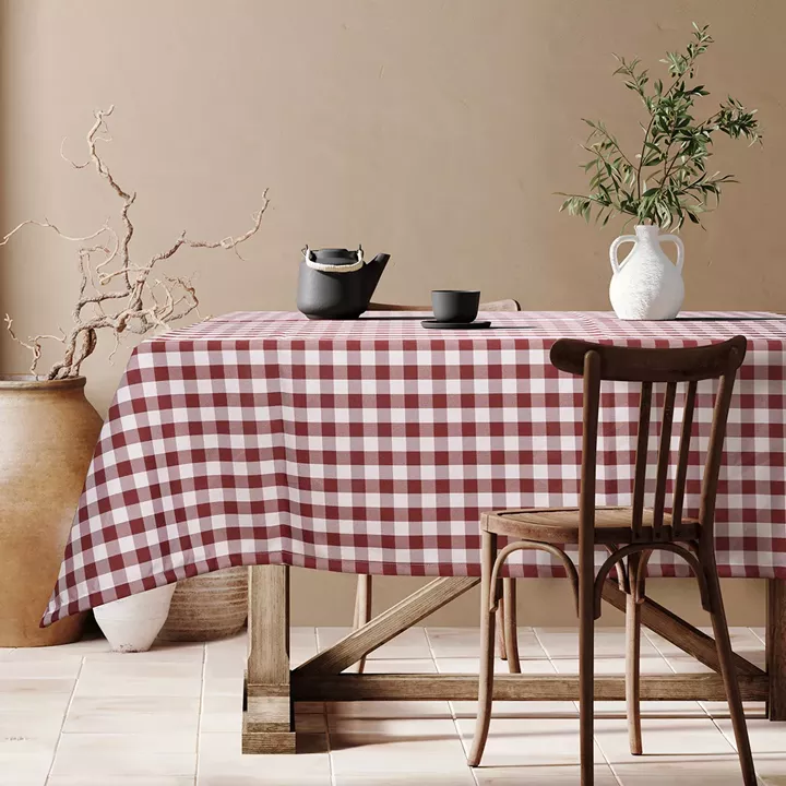 Beauty Home Επαγγελματικό τραπεζομάντηλο Checks Art Ε8494 145x220 Κόκκινο