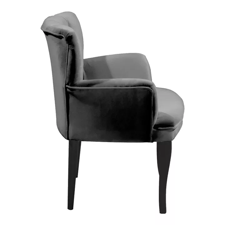 Armchair Samara pakoworld velvet anthracite-black legs 54x71x79cm