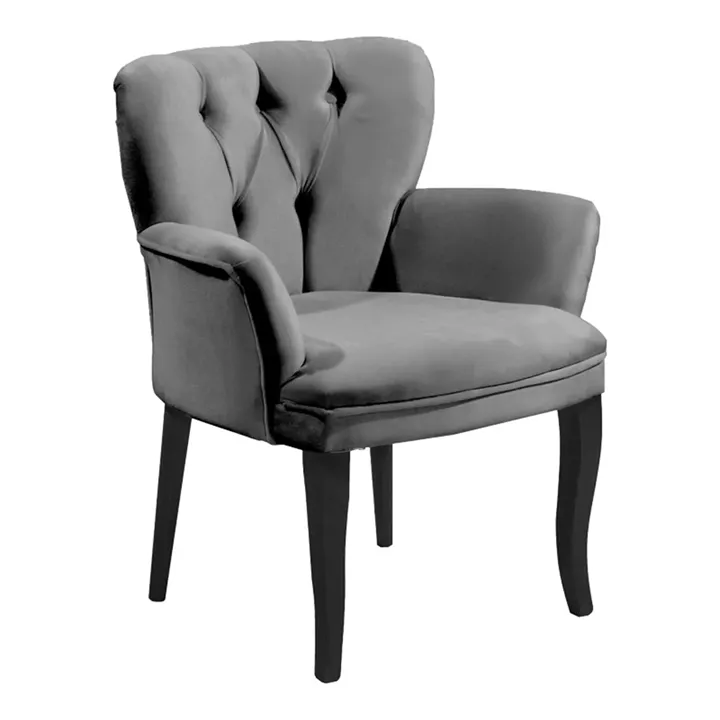 Armchair Samara pakoworld velvet anthracite-black legs 54x71x79cm