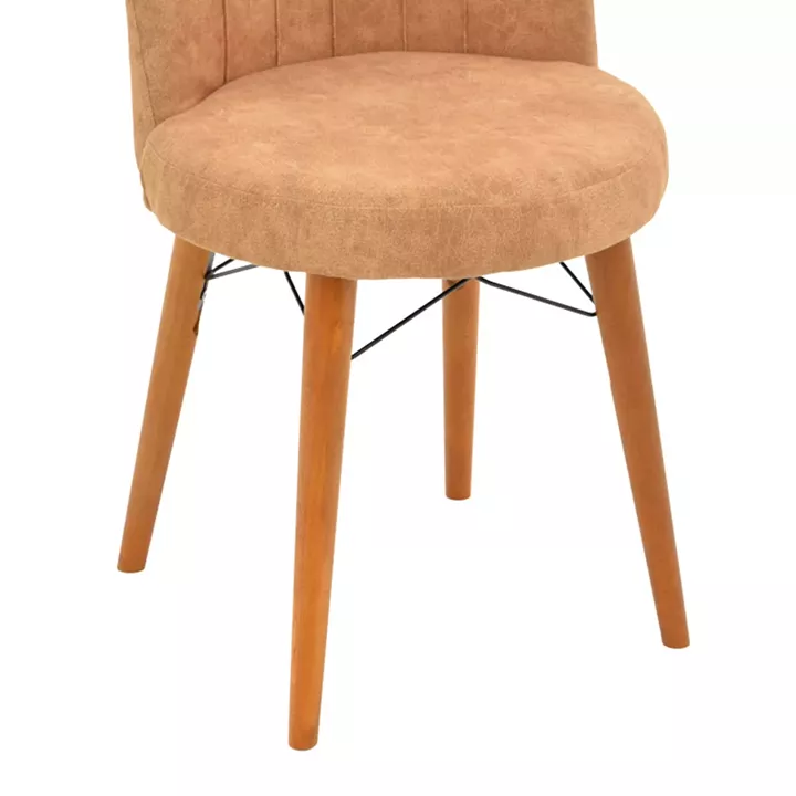 Chair Nevis I pakoworld antique brown fabric-walnut leg
