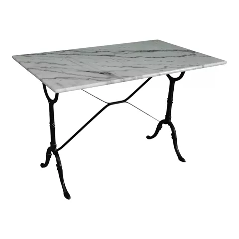 Weiber marble table pakoworld cast iron in white-black shade 100x60x70.8cm