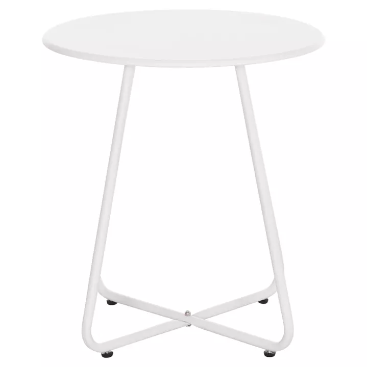 SIDE TABLE ROUND SAMMON HM6271.02 METAL IN WHITE COLOR Φ45x50Hcm.