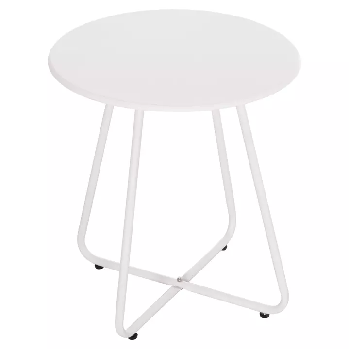SIDE TABLE ROUND SAMMON HM6271.02 METAL IN WHITE COLOR Φ45x50Hcm.