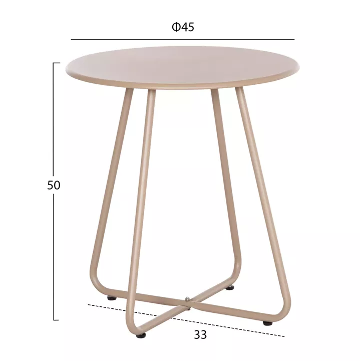 SIDE TABLE ROUND SAMMON HM6271.03 METAL IN CAPPUCCINO COLOR Φ45x50Hcm.