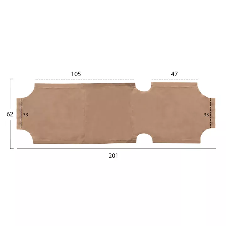 REPLACEMENT TEXTILENE 600gr/m2 2X1 COVER FOR SUNBEDS HM5072.70 BEIGE COLOR