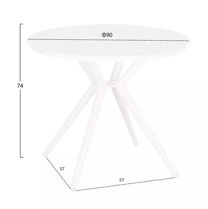 OUTDOOR TABLE ROUND HIGER HM6289.02 WHITE ALUMINUM Φ90Χ74Hcm.