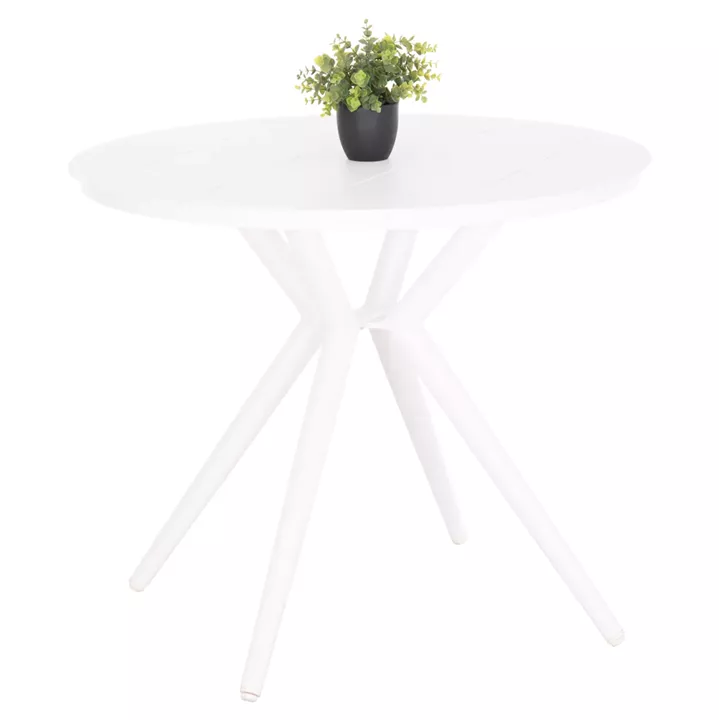 OUTDOOR TABLE ROUND HIGER HM6289.02 WHITE ALUMINUM Φ90Χ74Hcm.