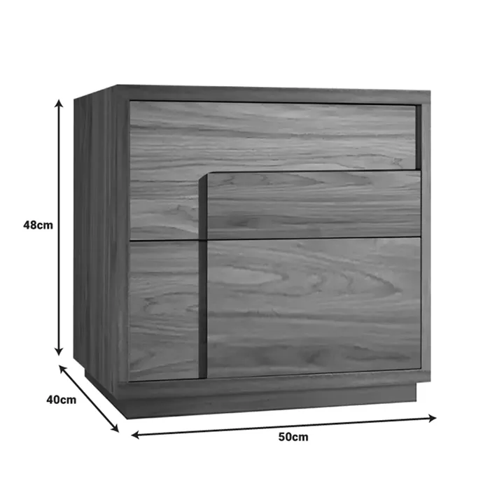 Inget pakoworld mdf bedside table in walnut color 50x40x48cm