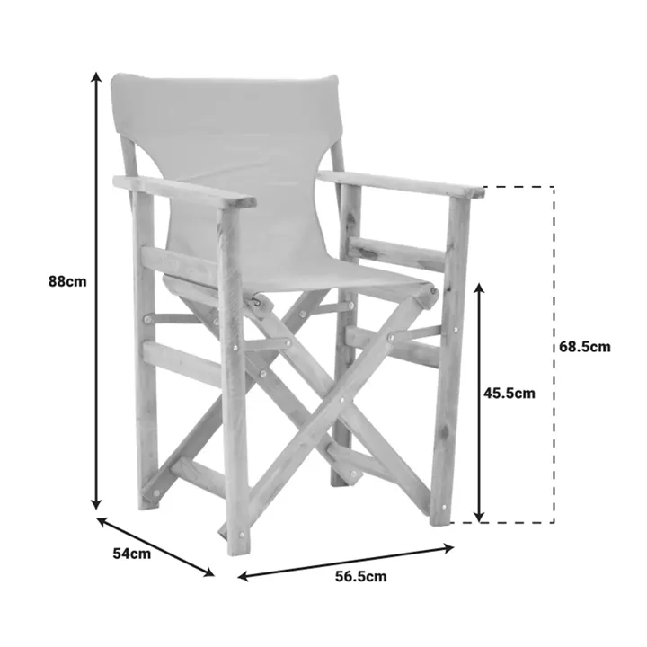 Kompa pakoworld director's chair  inpainted wood color solid beech wood and green fabric