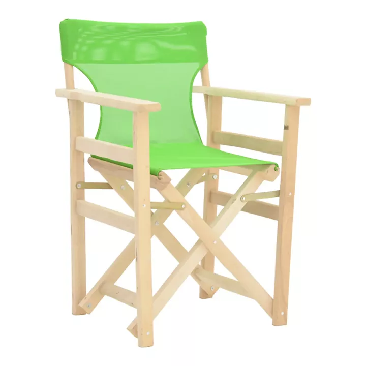 Kompa pakoworld director's chair  inpainted wood color solid beech wood and green fabric