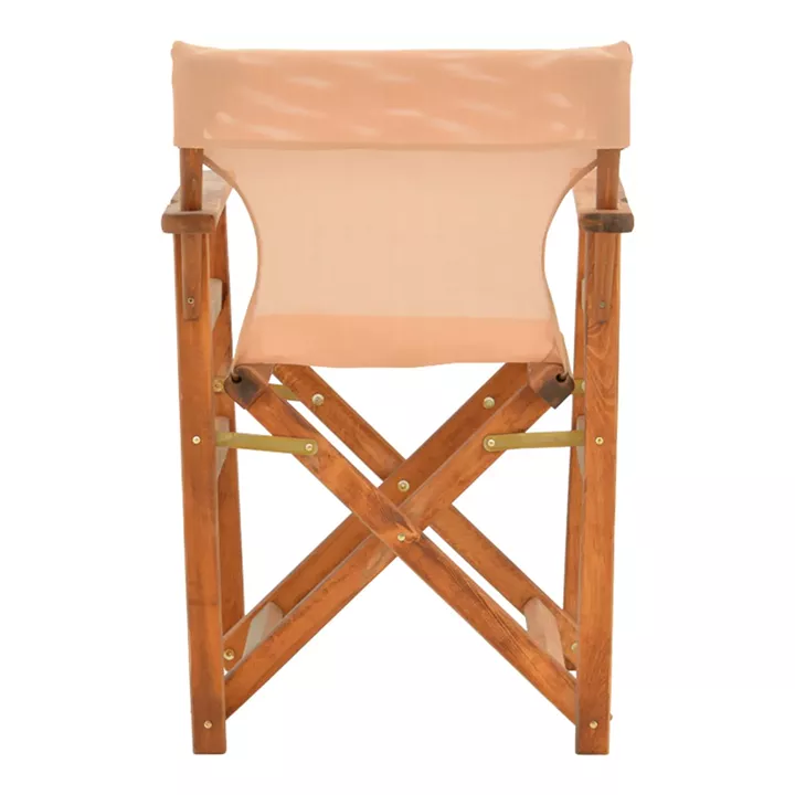 Kompa pakoworld director's chair, solid beech wood, walnut - Nexus beige fabric