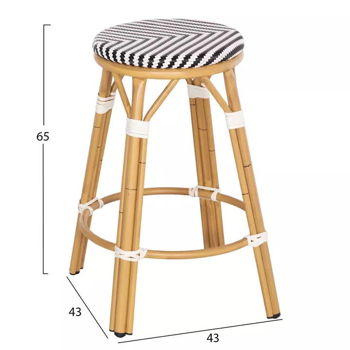 ΣΚΑΜΠΟ ΑΛΟΥΜΙΝΙΟΥ ΜΕΣ.ΥΨΟΥΣ CHINO HM6286.03 BAMBOO LOOK & TEXTILENE 43x43x65Υεκ