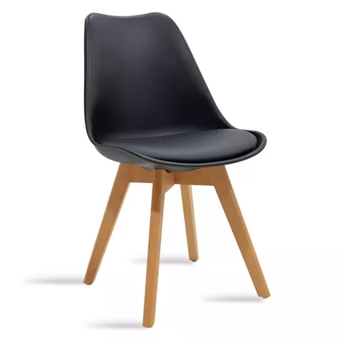 Chair Gaston pakoworld PP with PU color black - oak