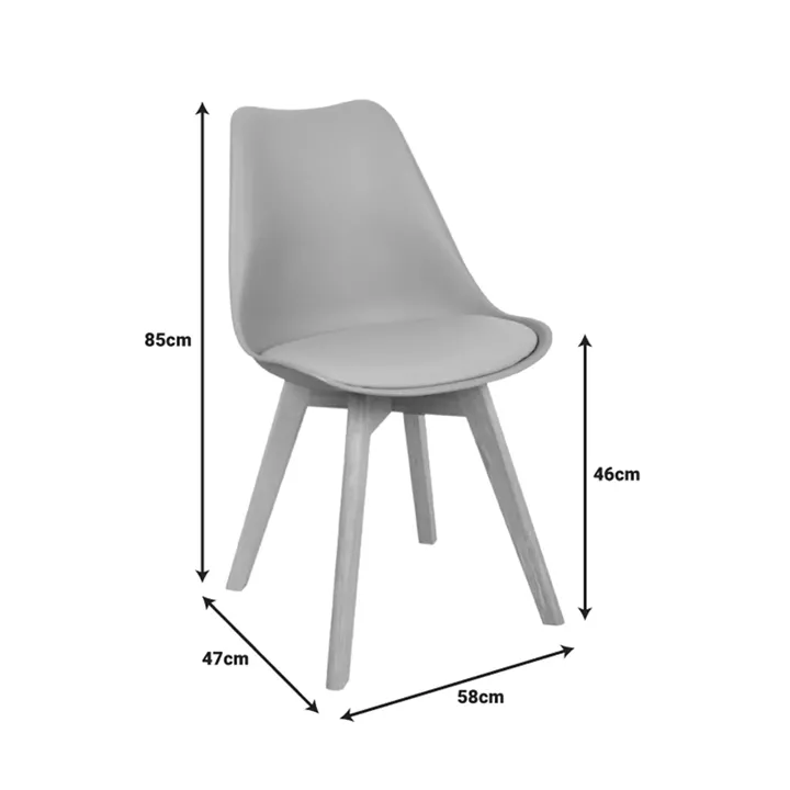 Καρέκλα Gaston pakoworld PP-PU taupe απόχρωση- φυσικό πόδι 58x47x85εκ