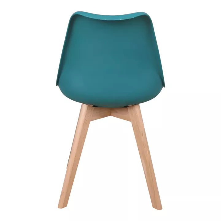 Gaston chair pakoworld PP-PU blue color - natural leg 58x47x85cm