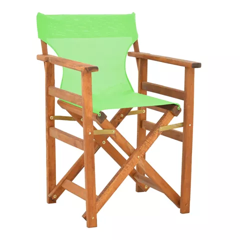 Kompa pakoworld director's chair walnut  solid beech wood and green fabric