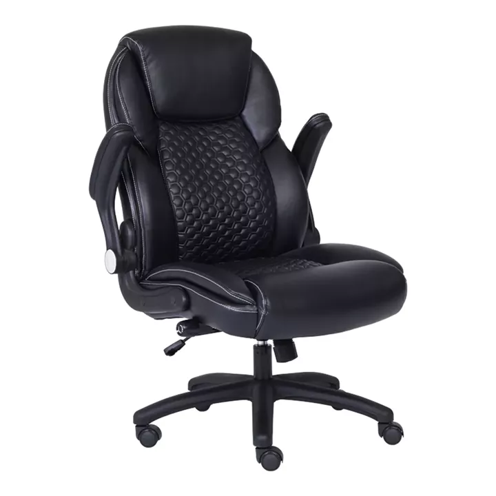Desain pakoworld pu manager kantor kursi marwarna hitam 74x73x108-116cm