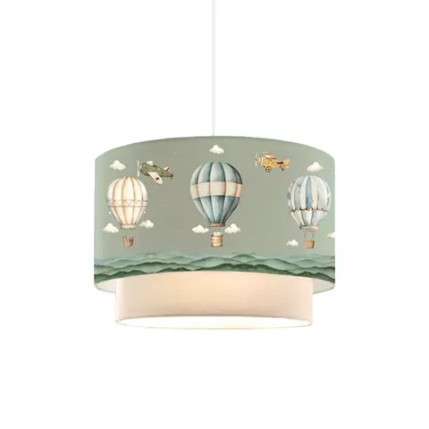 Children's ceiling lamp Balon pakoworld in green-cream shade D30x20cm