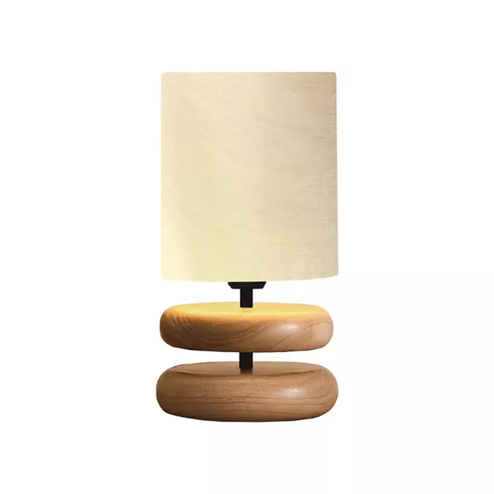 Table lamp Clarion pakoworld E14 beige-walnut D15x35cm