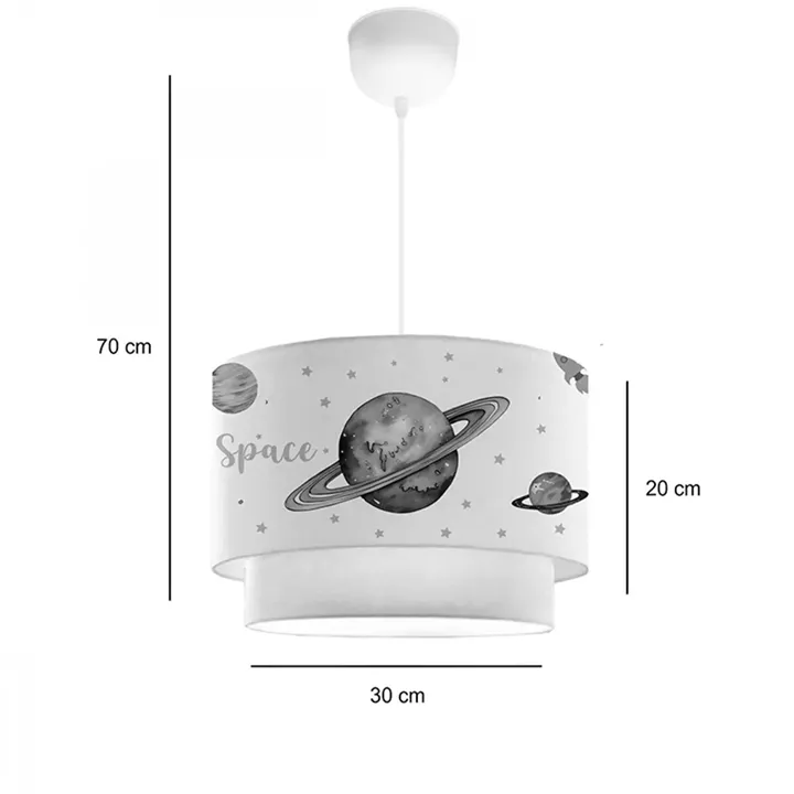 Children's ceiling lamp Saturn pakoworld multi-colored-white D30x20cm