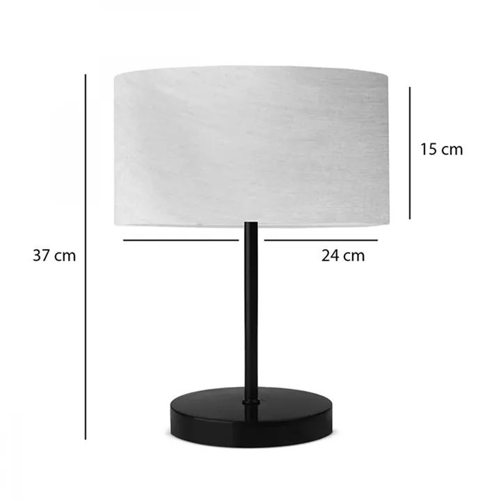 Roojee pakoworld E27 table lamp in beige-black shade D24x37cm