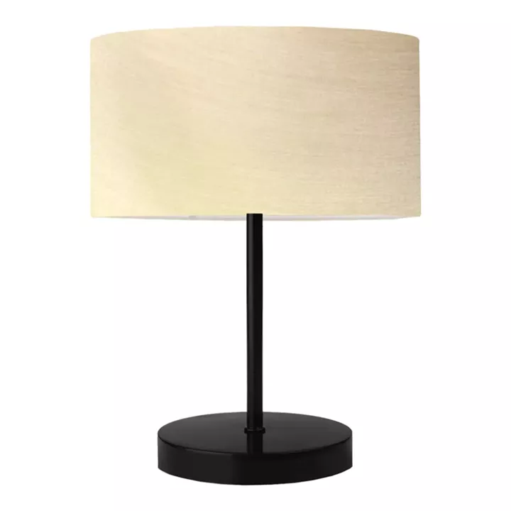 Roojee pakoworld E27 table lamp in beige-black shade D24x37cm