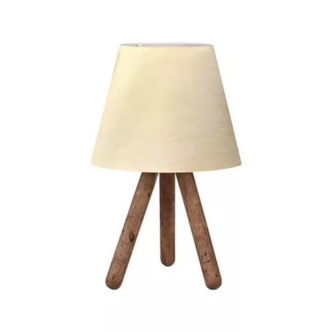 Table lamp PWL-1071 pakoworld Ε27 beige-walnut D22x32cm