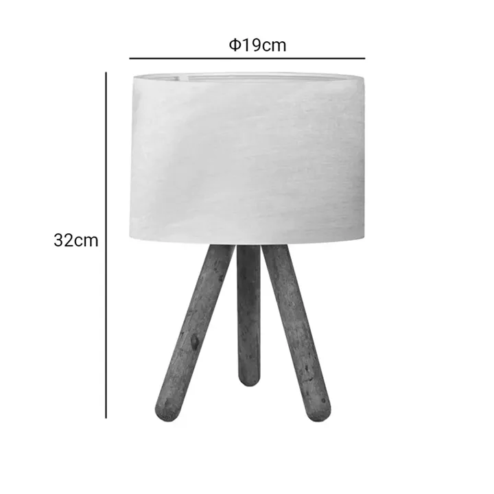 Table lamp PWL-1071 I pakoworld Ε27 beige-walnut D19x32cm