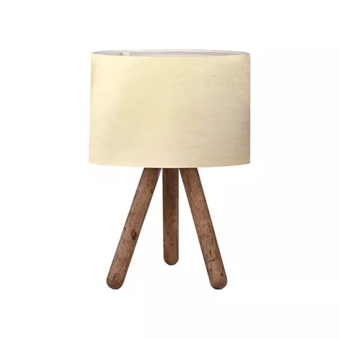 Table lamp PWL-1071 I pakoworld Ε27 beige-walnut D19x32cm