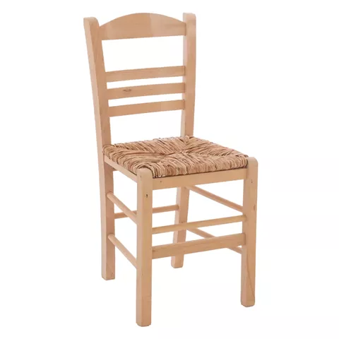 Traditional chair with straw unpainted HM10369.02