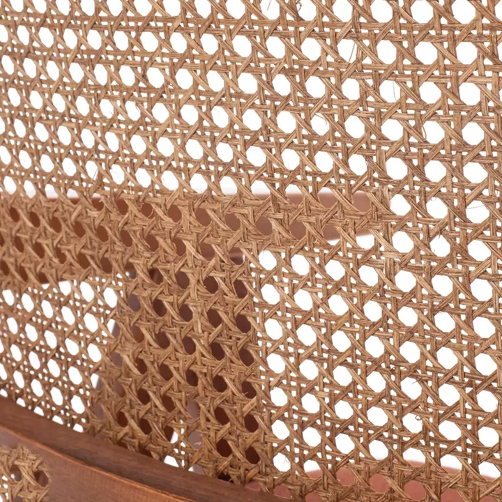 Artekko Suva Rattan Καρέκλα με Καφέ Ξύλινο Σκελετό με Ψάθα και Πράσινο Τεχνόδερμα (52x55x80)cm